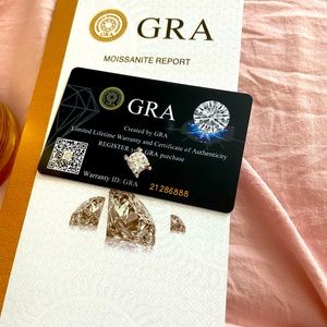 NEW moissanite 2 carat pendant with certificate